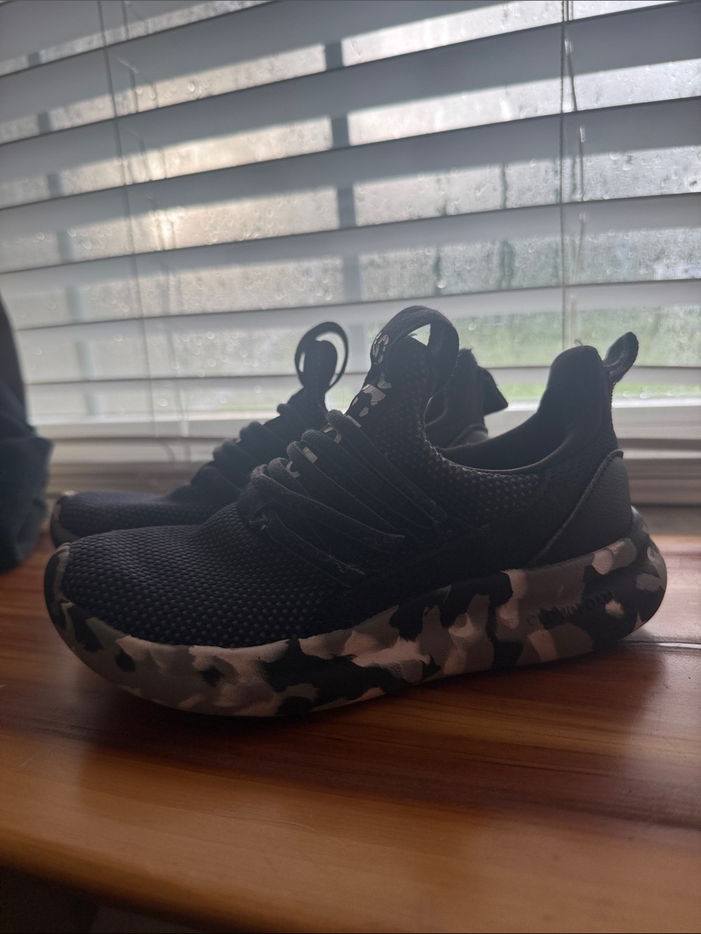 adidas Kids Black Sneakers with Camouflage Sole